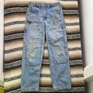 Vintage 90's Big Bill Light Blue Denim Lined Double Knee Logger Jeans Sz 31 x 30
